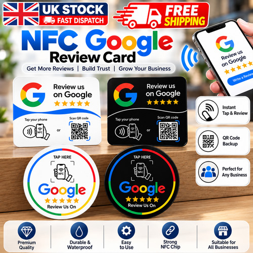 Acrylic nfc review plate with - review,