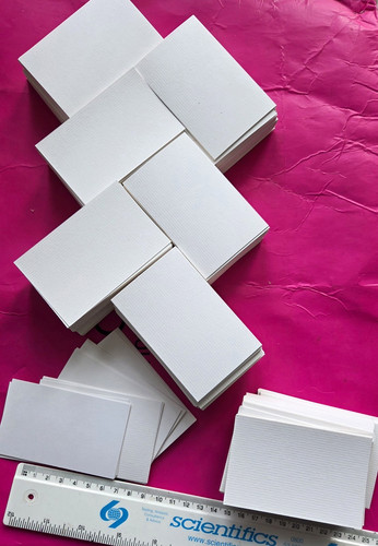 Cards blank white laid - white,