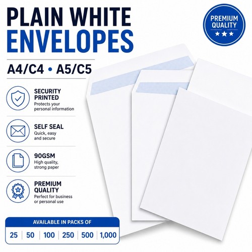 White envelopes a4 a5 - envelopes, c5
