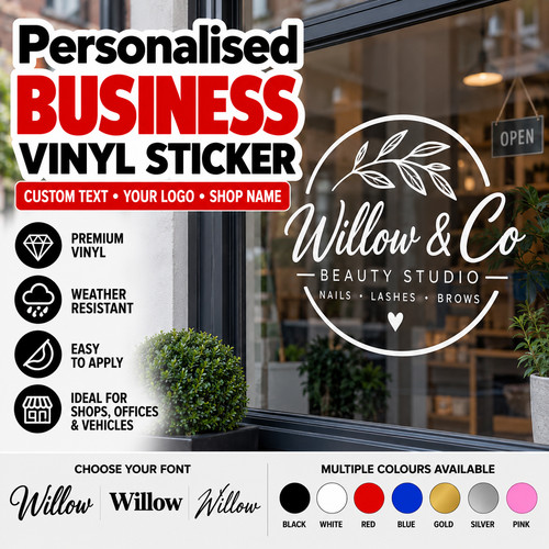 Custom business vinyl sticker - custom,