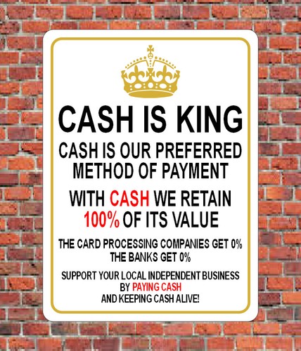 Cash king sign notice - ~,